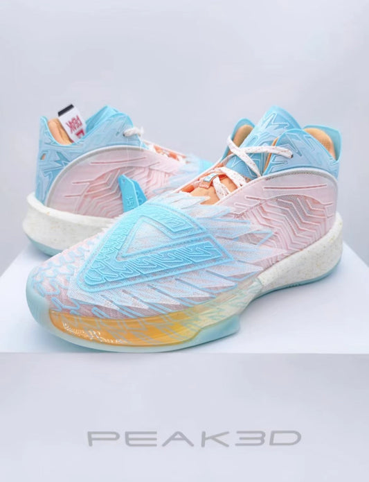 Andrew Wiggins x Peak Big Triangle 3D Printed Basketball Shoes - Pink/Blue