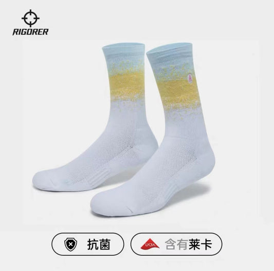 Rigorer Gradient Basketball Socks - Yellow/Blue/White