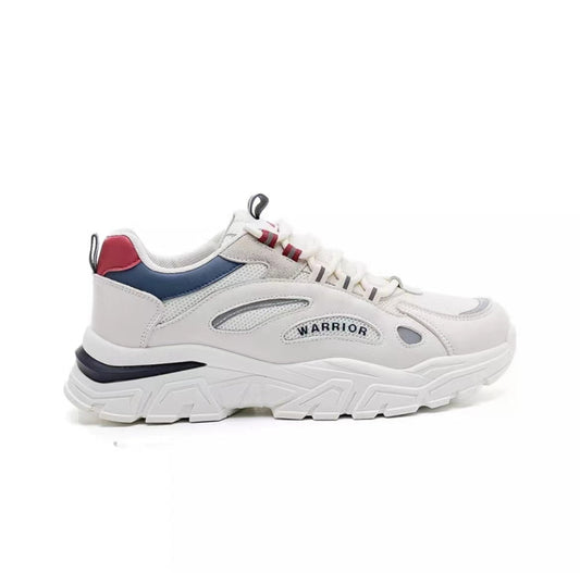 Warrior Thick Sole Height Increasing Dad Shoes - White/Blue